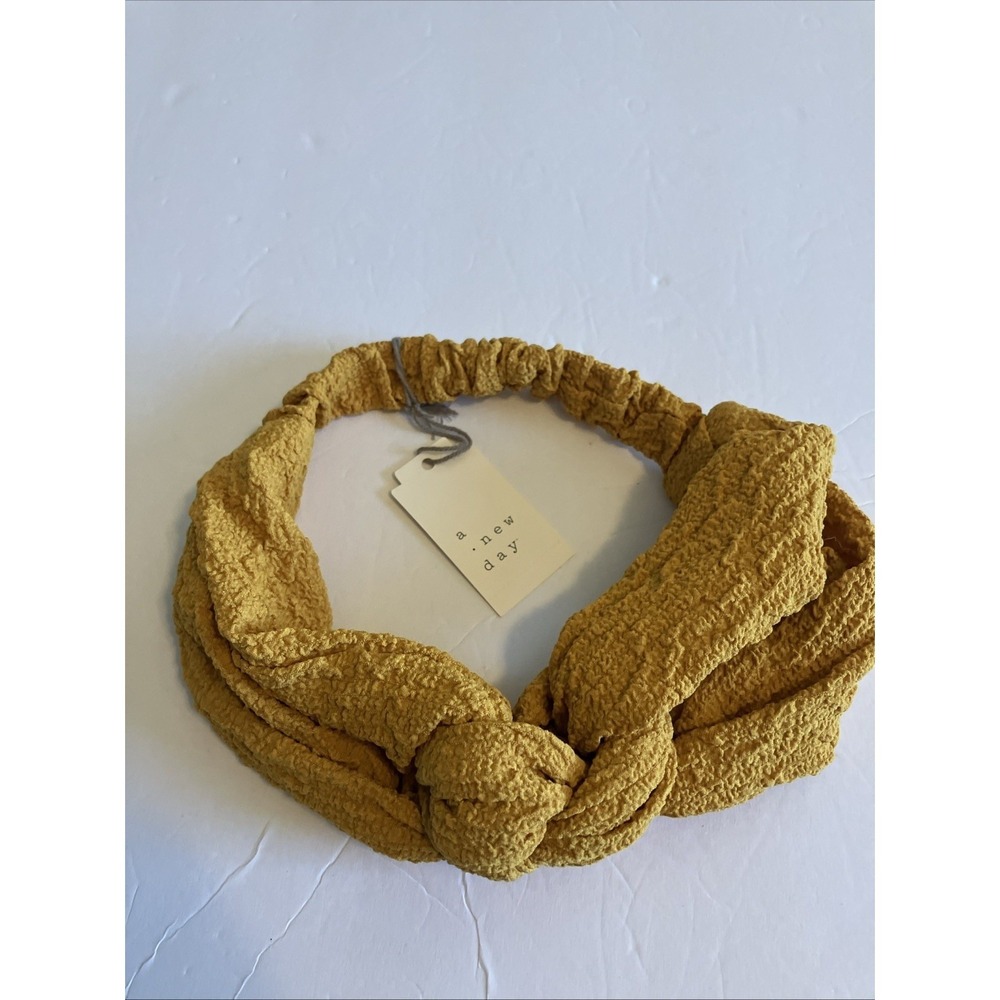 Pleated Textured Yellow Gold Twist Headwrap A New Day Hair Accessory C833